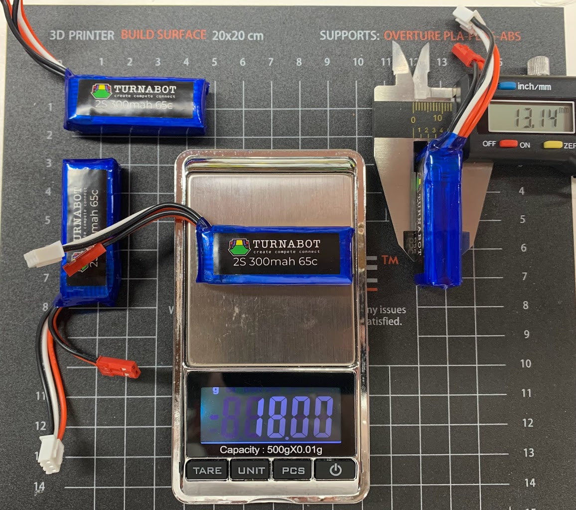 2S 300mah Turnabot 65-130C Premium Lipo Battery