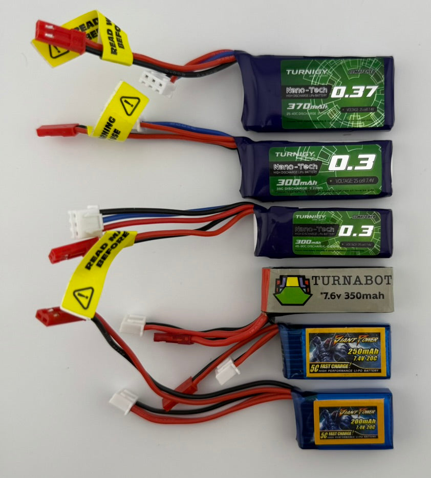 2S 250MAH Lipo Battery - Various Manufacturers